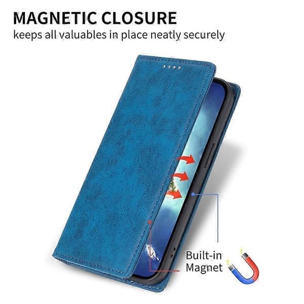 DF-05 Kompatibel med Xiaomi Redmi Note 14 5G Pung Etui RFID PU Læder Telefon Etui [DB] Blå Blå