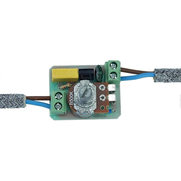 Lysdæmper, drejekontakt med 220-230V hvidt kabel, trykknap til dæmpbar LED