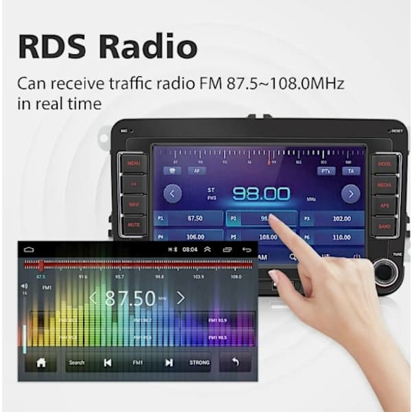 Inch Android Apple Carplay GPS Bil Stereo til Volkswagen Golf MK5 Polo Passat Jetta - Perfekt