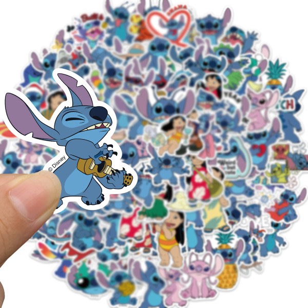 Tecknad Lilo och Stitch Graffiti DIY Waterproof Sticker 100 st