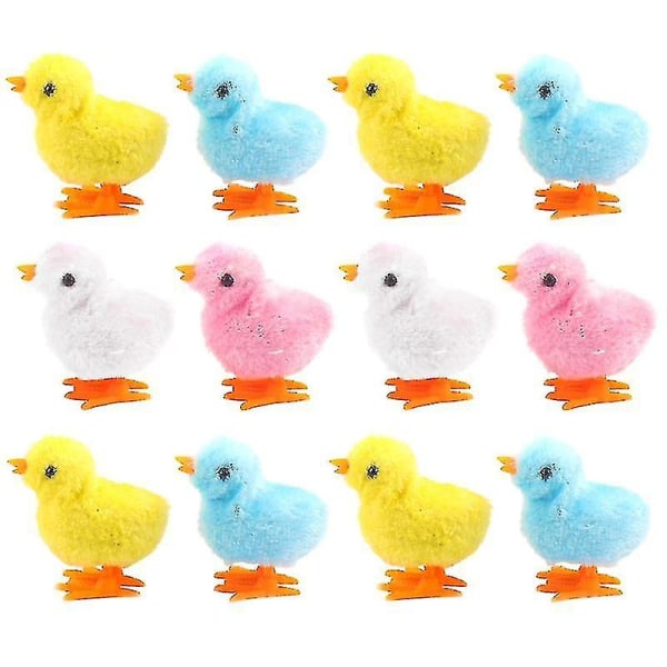 15 stk plysjhoppende kyllingleker (tilfeldig farge)