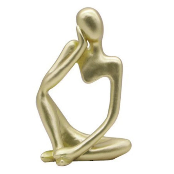 Modern Tänkare Staty Abstrakt Skulptur Mini Ornament Heminredning Hantverk Figurin #yg Golden Left Thinking