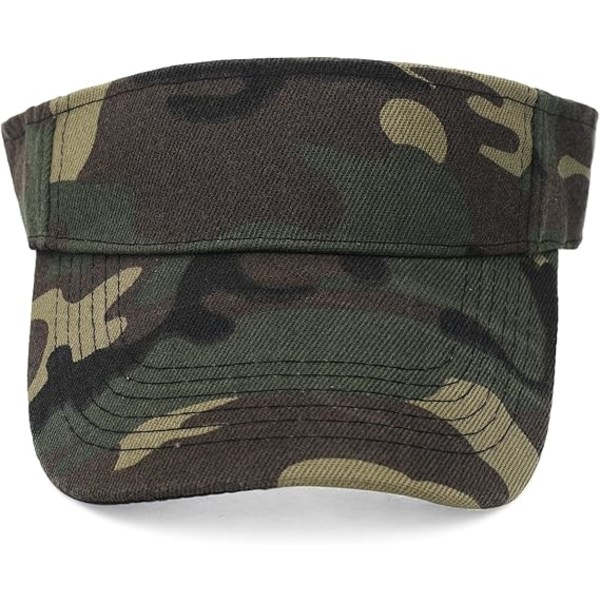 Sommer Sol Visir Cap Print Sports Tennis Visors Hat til Kvinder Piger Camo Green