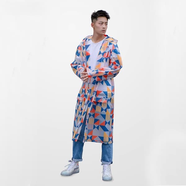 Vanntette ponchoer for voksne, gjenbrukbare regnfrakker med hette, lette og sammenleggbare (størrelse L)