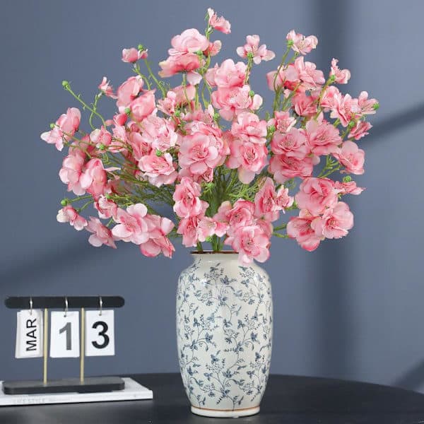 Realistisk plastpersikoblomgren med elegant sidenkänsla A4 A4
