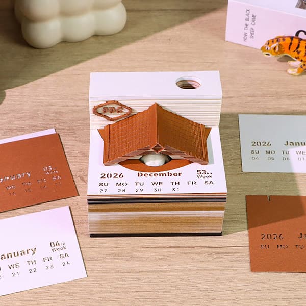 Timepiece Kalender 2026 Bordkalender 3D Afrivningskalender Pa A