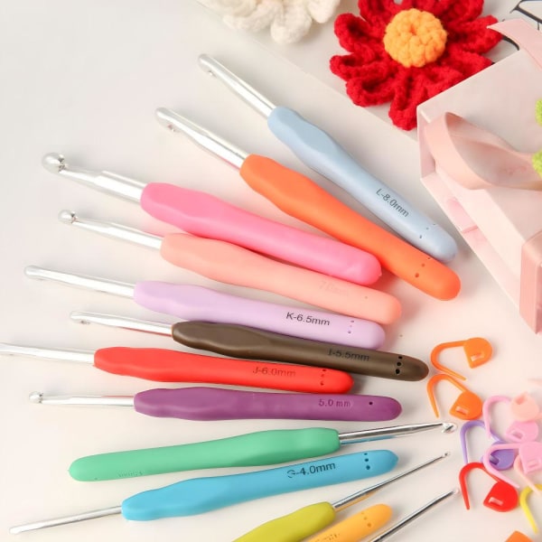 45-delers kit med virknålar, markörer, måttband - Knitting Kit multicolor multifärg