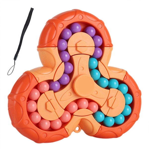 2-in-1 Magic Bean - Gyro Stressinlievityspelit Pyörivät Helmi Palapelit Koulutuslelu Lapsille Aikuisille Orange
