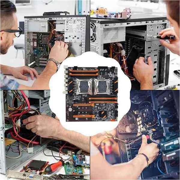 Dual CPU-hovedkort X99 LGA2011 støtter datamaskin-hovedkort DDR4 ECC-minne + 2XE5 2650V3 CPU + svitsjekabel