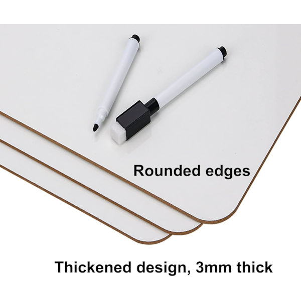 Mini whiteboard med tørr slette, 8,2x11,8 tommer dobbeltsidig mini whiteboard med penner og viskelær, holdbare bærbare whiteboards 2pcs