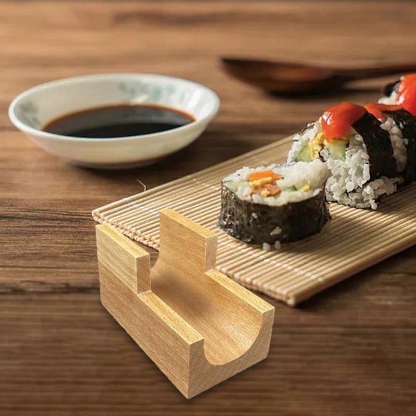 Trä Tacohållare, Sushi Serveringsfat, Sushi Tacoställ, Sushihållare Stativ, Trä Sushihållare för Semester Wood 1 Grid