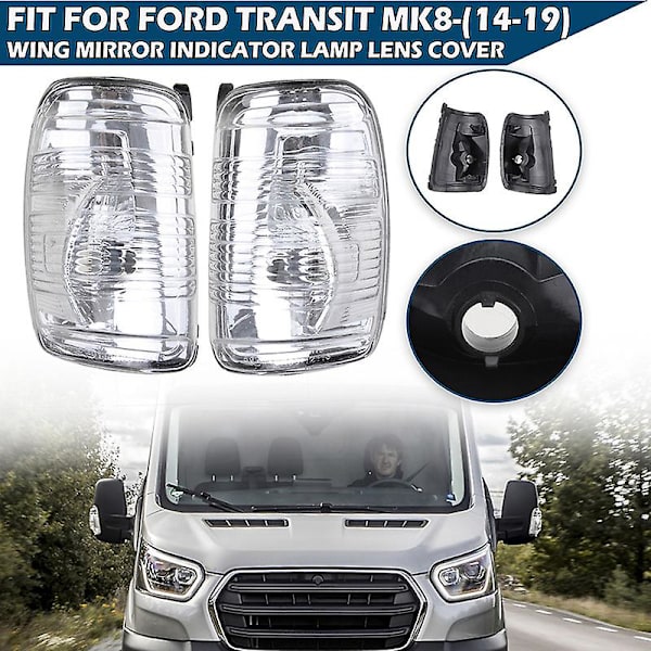 Hvid Blinklys Dæksel Sidespejl Lys Indikator Linse Uden Pærer Passer Til Ford Transit Mk8 2014 2019 Bil Tilbehør Signal Light Right