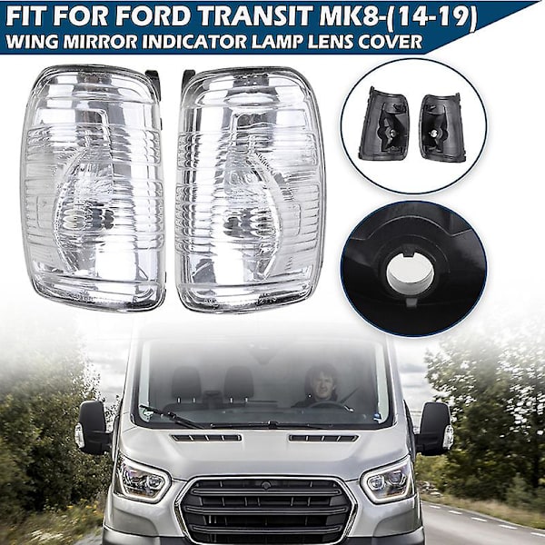Vit blinkerskydd backspegel ljusindikatorlins utan glödlampor passar för Ford Transit Mk8 2014 2019 biltillbehör Signal Light Right