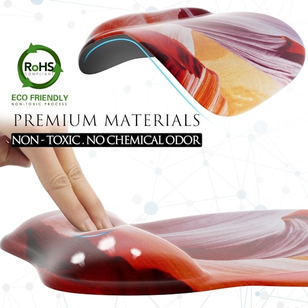 Ergonomisk musematte med håndleddsstøtte i minneskum, komfortabel datamusematte for bærbar PC, smertelindrende håndleddsstøtte Canyon Antelope Canyon Antelope