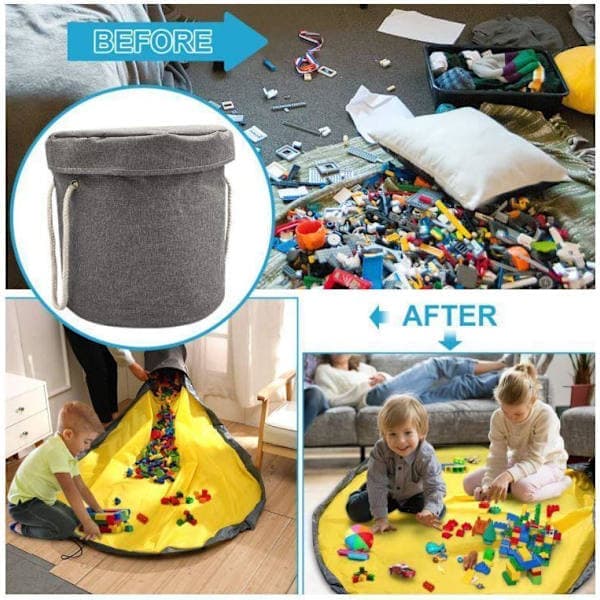 Oppbevaringsboks med integrert lekematte - Lego matte Ulike design Lyseblå DINOSAUR DINOSAUR DINOSAUR