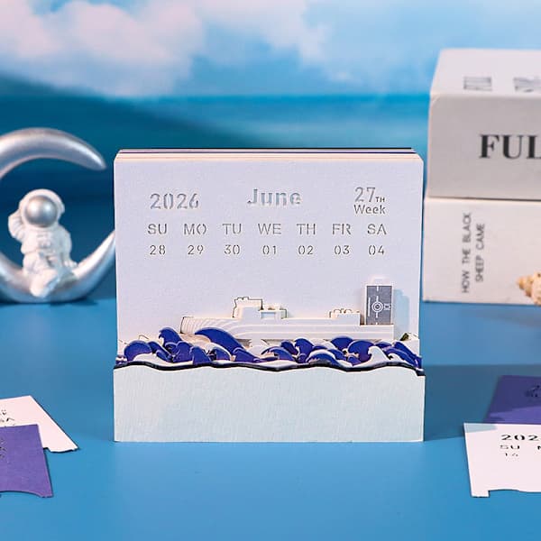 Timepiece Kalender 2026 Skrivebordskalender 3D Avrivningskalender Pa A