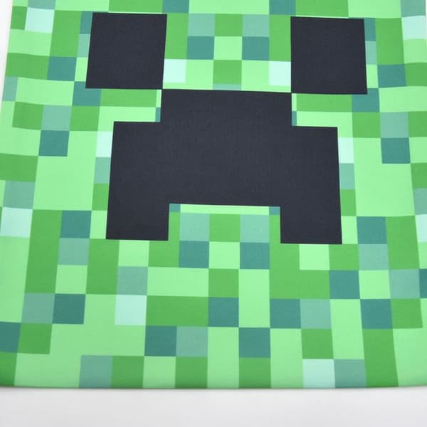 Grønn rutete Minecraft-gymbag – Lett og slitesterk oppbevaringspose for gutter og jenter, 35×31 cm