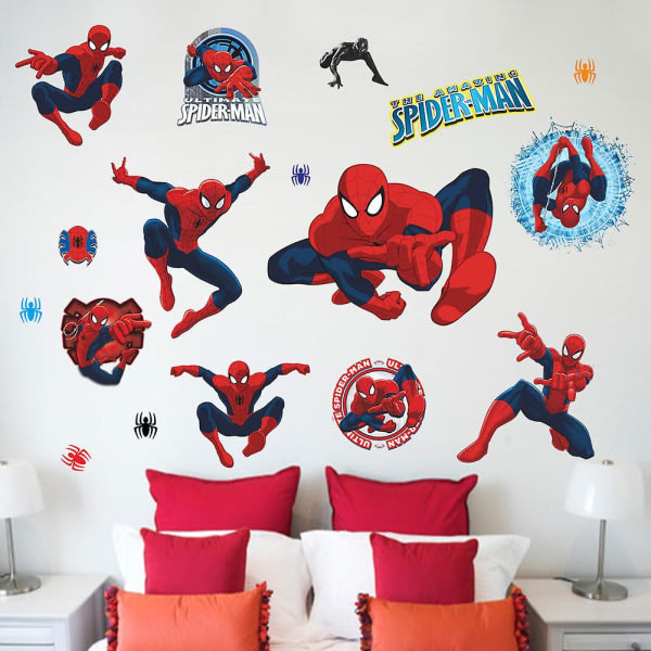 De fantastiska Spiderman-väggklistermärkena för set