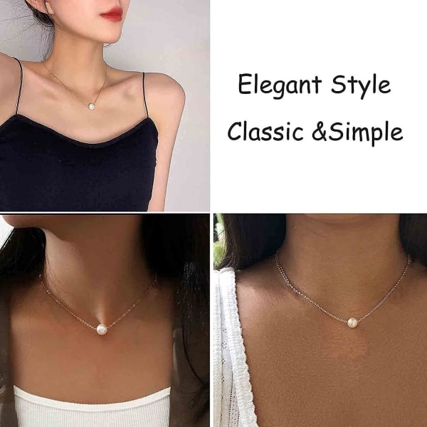 Boho perle halskjede gull flytende perle choker halskjede minimalistisk kjede