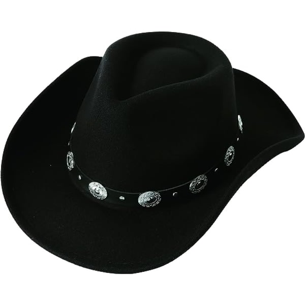 Naiset Miehet Huopa Leveälieriset Länsi-Cowboy-hatut Vyölukko Panama H