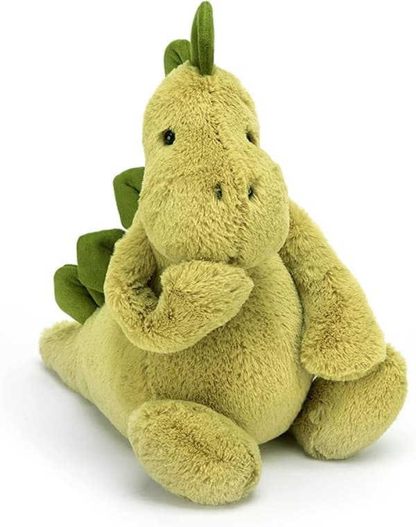 Jellycat Bashful Dino - Kosedyr, Medium 23 cm Dinosaur Plysjleketøy, Klassisk Gave til Barn Medium Medium 30cm