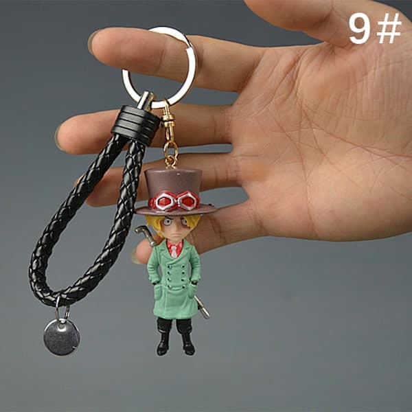 Action One Piece Nøglering 3D PVC Luffy Zoro Sanji Figur Model Multicolor 9# 9#