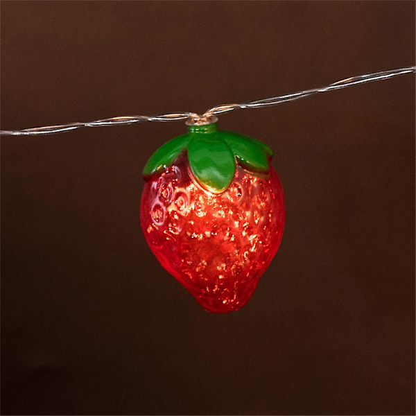 Röd LED-ljusslinga Jordgubbsfrukt Ljusslinga Barnrumsdekoration Lampa 10LED