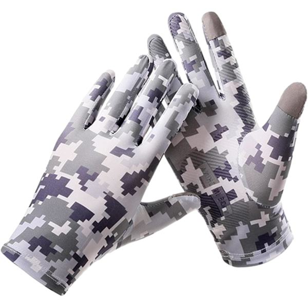 UV-skyddshandskar, utomhussporthandskar för jakt, fiske, cykling, sommarhandskar med full finger, pekskärm, halkfria handskar