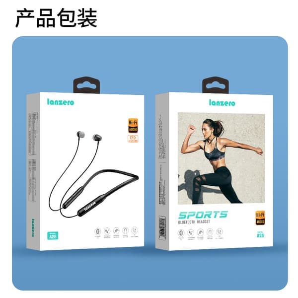Hörlurar Bluetooth superlång batteritid trådlösa in-ear-hörlurar nackhängande sportlöpning Bluetooth-hörlurar stor effekt