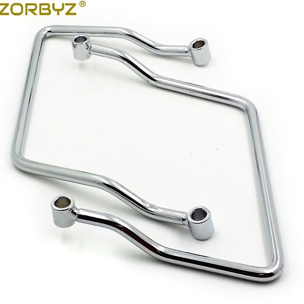 Zorbyz Motorcykel Krom 24cm Sadeltaske Støttestang Stænger Monteringsbeslag Til Kawasaki Vulcan Vn 900 Vn900