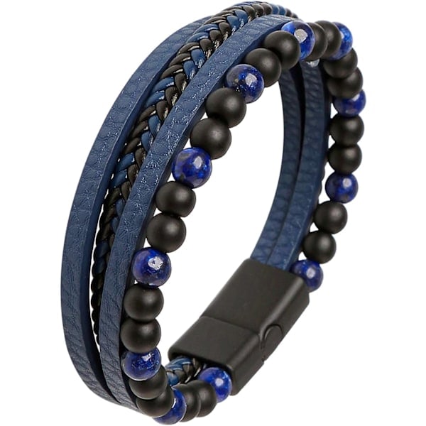 Läderarmband för män, armband för män, järnarmband för män, armband i rostfritt stål för män, vikingaarmband C