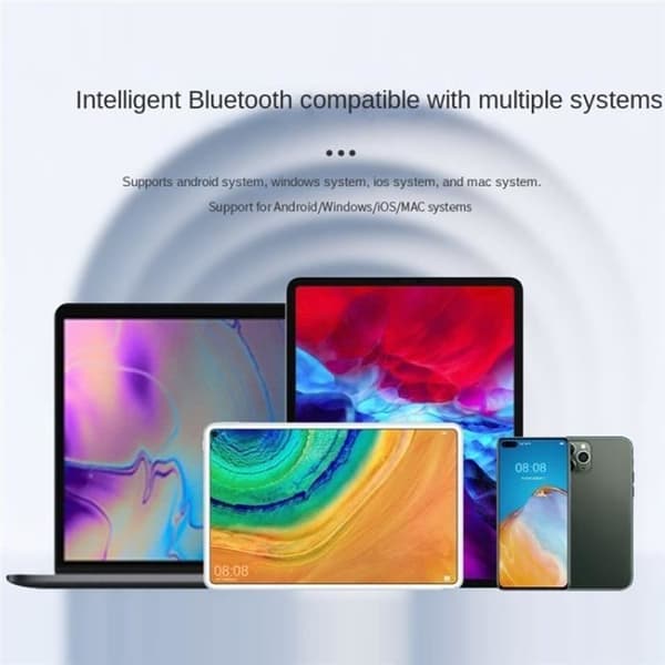 10\" Uppladdningsbart trådlöst tangentbord och mus-kombination för Mac - iOS - Windows - Android - Svart