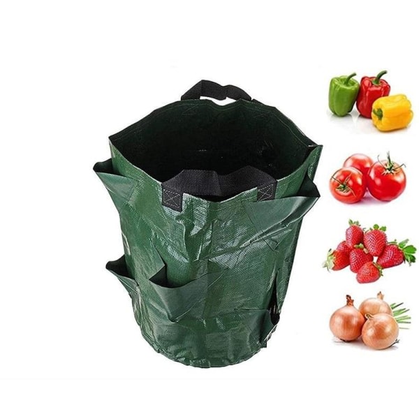 2-pak voksepose vækstpose vækstboks mørkegrøn mørkegrøn 5 gallon 23*28 cm (3 åbninger) 5 gallon 23*28 cm (3 openings)