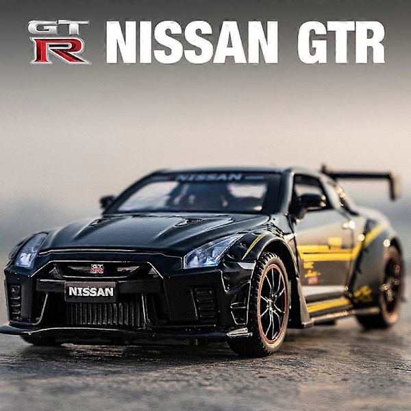 1:32 GTR R35 Superauto Alloy-leluauto Metallikokoelmamalliauto Ääni- ja valolelut Lapsille Red