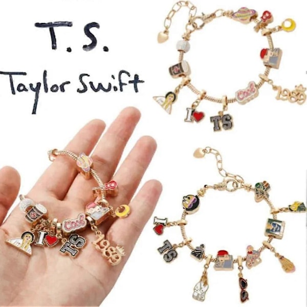 Alloy Taylor Swift Inspireret Kollektion Charme Armbånd DIY Smykker Armbånd Vedhæng Fødselsdagsgave Tilbehør One Size B