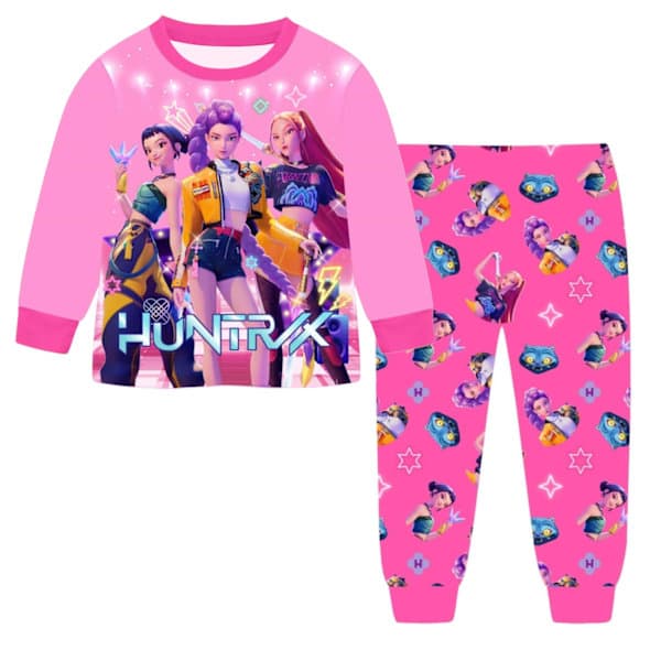 Demon Hunters Långärmad Pyjamas Set för Barn (Rosa, 150 cm) pink 150cm