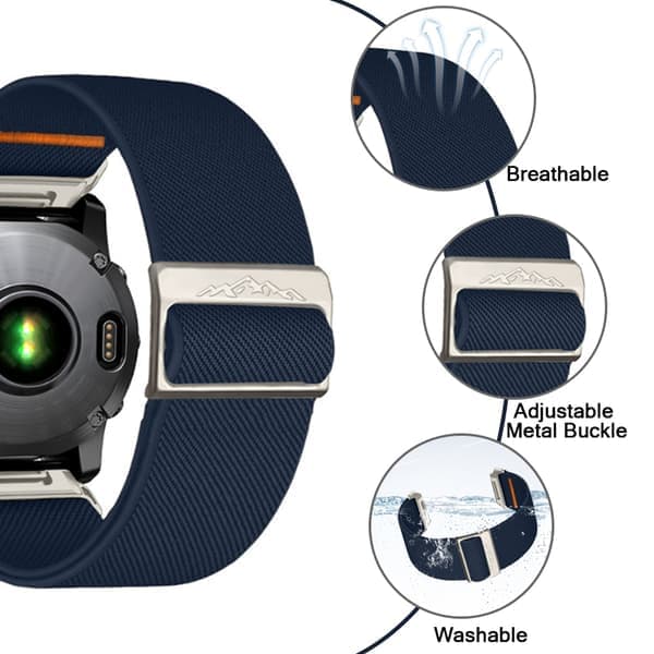Nylon urrem til Garmin Descent MK3i Blå 22mm Blå 22mm Blå 22mm