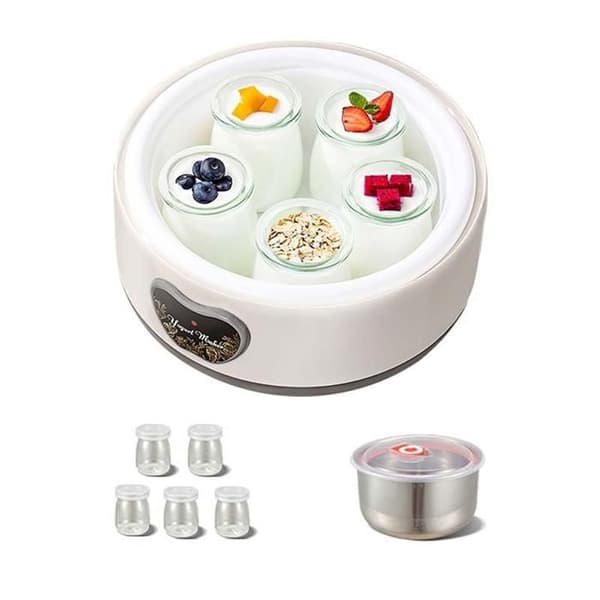 Multifunksjonell elektrisk yoghurtmaskin 36 timer med justerbar temperatur og tid, europeisk støpsel.