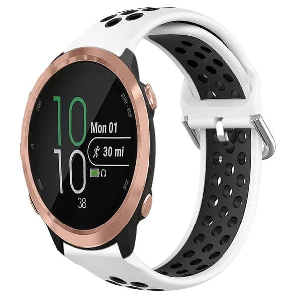 Silikonerem til Garmin Forerunner 645-lingling} Hvid Sort White Black