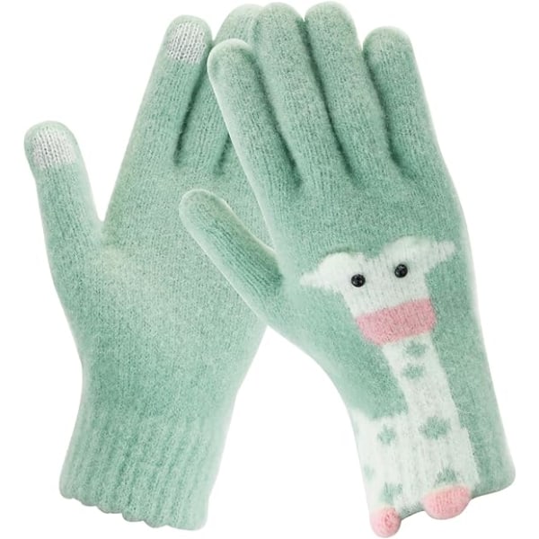 Kvinnor vinter pekskärm stickade thermal handskar