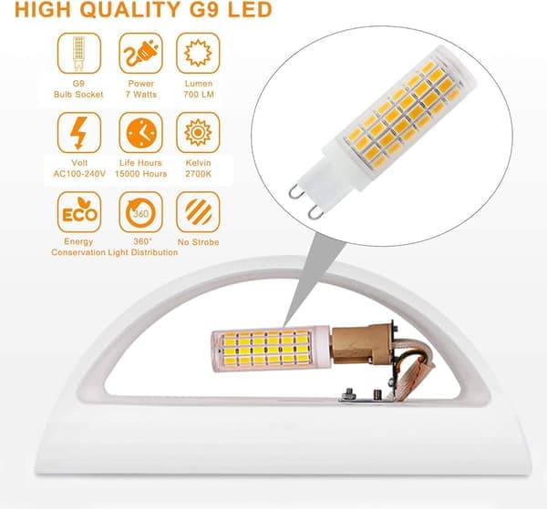 7W Vit LED Vägglampa för inomhusbruk, Varmvit Modern Gips