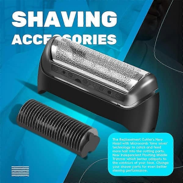 3 stk. barberfolie og blade til Braun 20S 10B 20B 1000-serien barberhoved