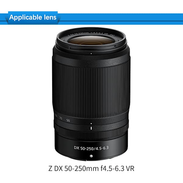 Passer til Nikon HB-90A Modlysblænde 50-250 mm Objektiv Mikro Enkelt Kamera Sort OneSize