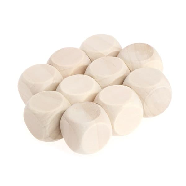 10 st/förpackning Trätärningar 6-sidiga tärningar (10mm 12mm 14mm 16mm 18mm) 18mm