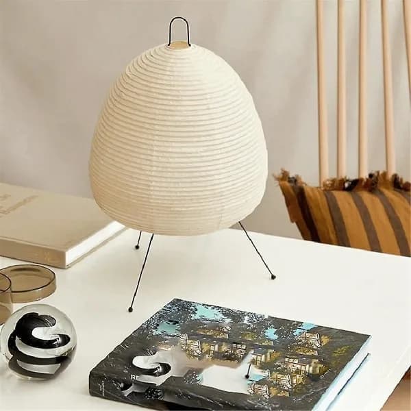 Japansk rislampa LED bordslampa vardagsrum sovrum säng studierum hotell hem stå-glad