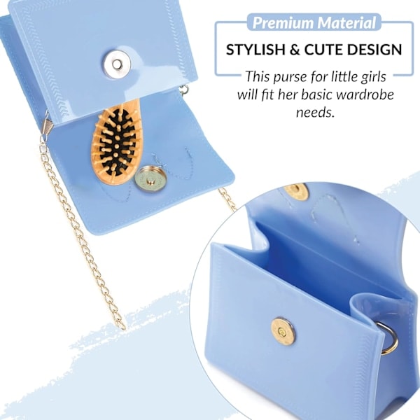 Mini Crossbody Taske til Piger, Lille Sød Skuldertaske, Egnet til Småbørn, Teenagere Håndtasker blå blue
