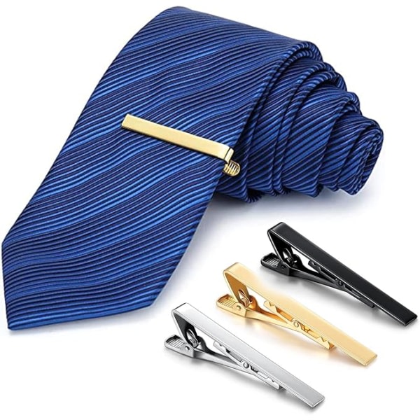 qingmeng slipsnål, 3 stykke slips guld sølv sort, slips pins rustfrit stål kobber sæt, slips clip sølv til mænd normal slips Valentinsdag