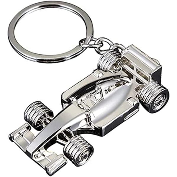 Silver Racing Car Keyring, Perfect Fathers Day, Birthday, Christmas for Fans of Racing, 1 Pcs Sport F1 Keyring Key Chain, Key