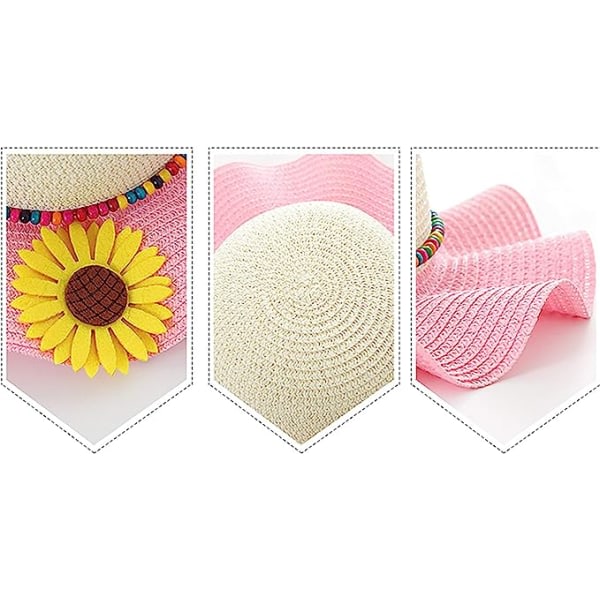 Toddler Kids Girl Summer Straw Hat Bowknot Beach Sun Protection Hats