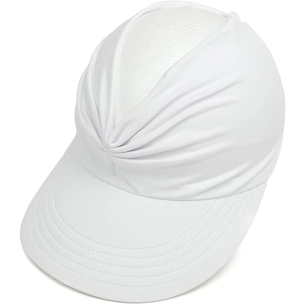 Dame Sol Visor Hat Bred Brede Krem UV Beskyttelse Sommer Toppløs Strand Hat Foldbar Hurtigtørrende Solbeskyttelse Strand Sport Cap White